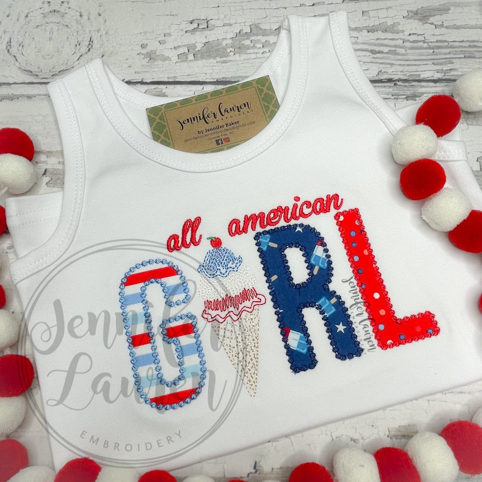 Patriotic American girl shirt