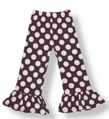 Polka dot ruffle pants