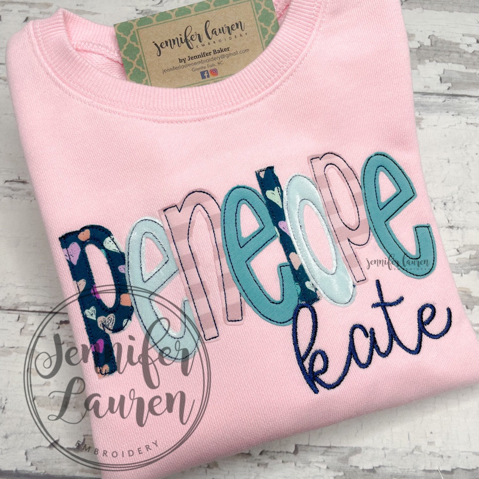 Applique name shirt M2M MJ