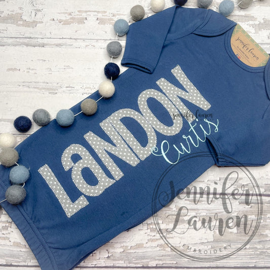 Navy unisex baby gown