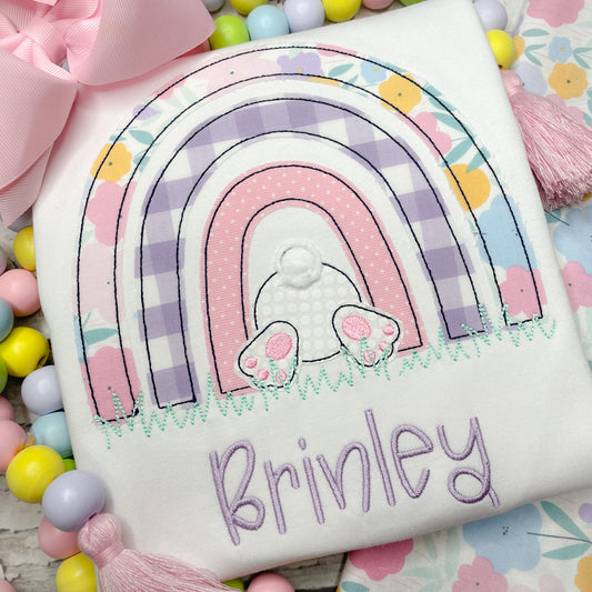 Easter rainbow bunny bum shirt