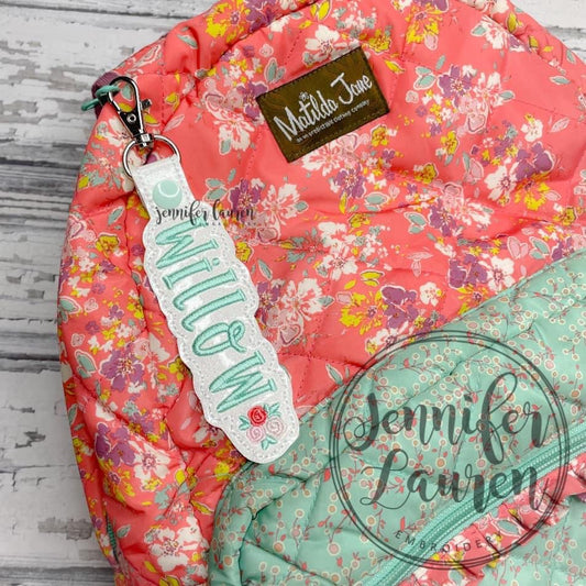 Outlined name tag M2M MJ Kayla/floral