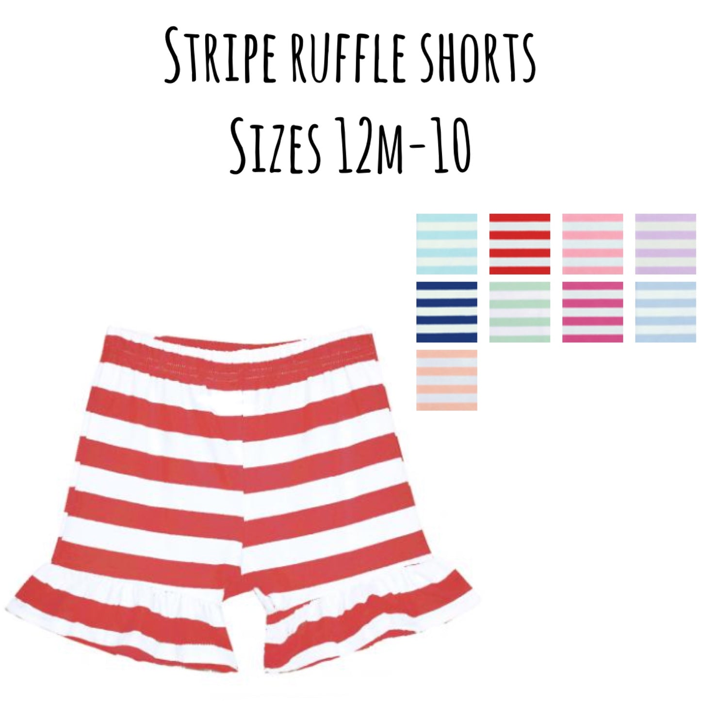 Stripe ruffle shorts