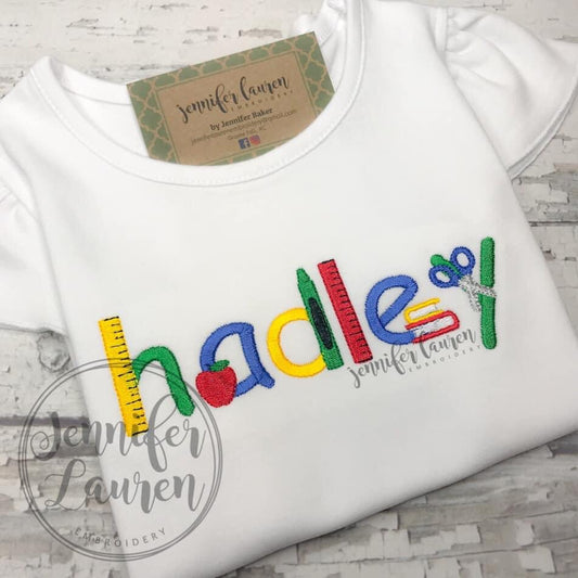 Back to school name shirt