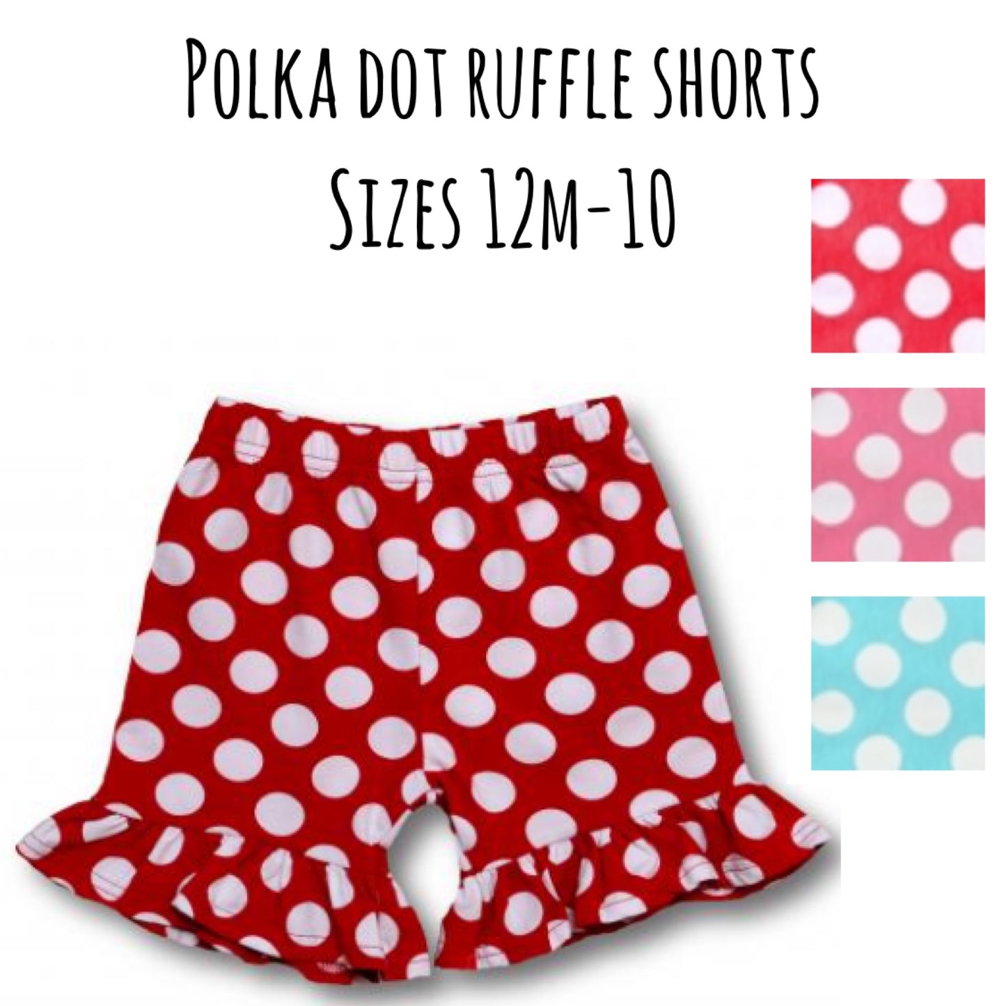 Polka dot ruffle shorts