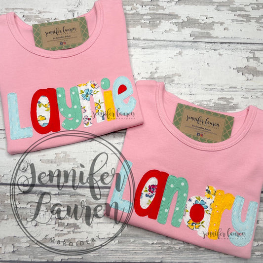 Applique name shirt M2M MJ