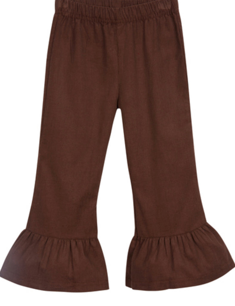 Corduroy ruffle pants