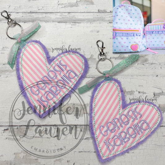 Fabric heart name tag M2M L&G Candyland