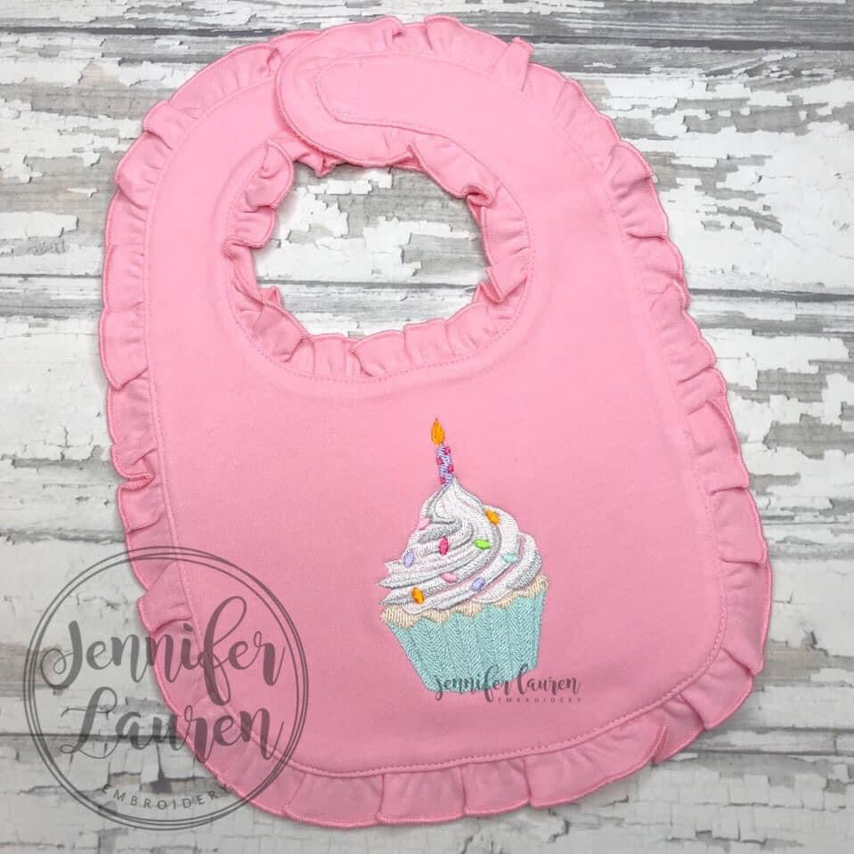 Cupcake ruffle bib