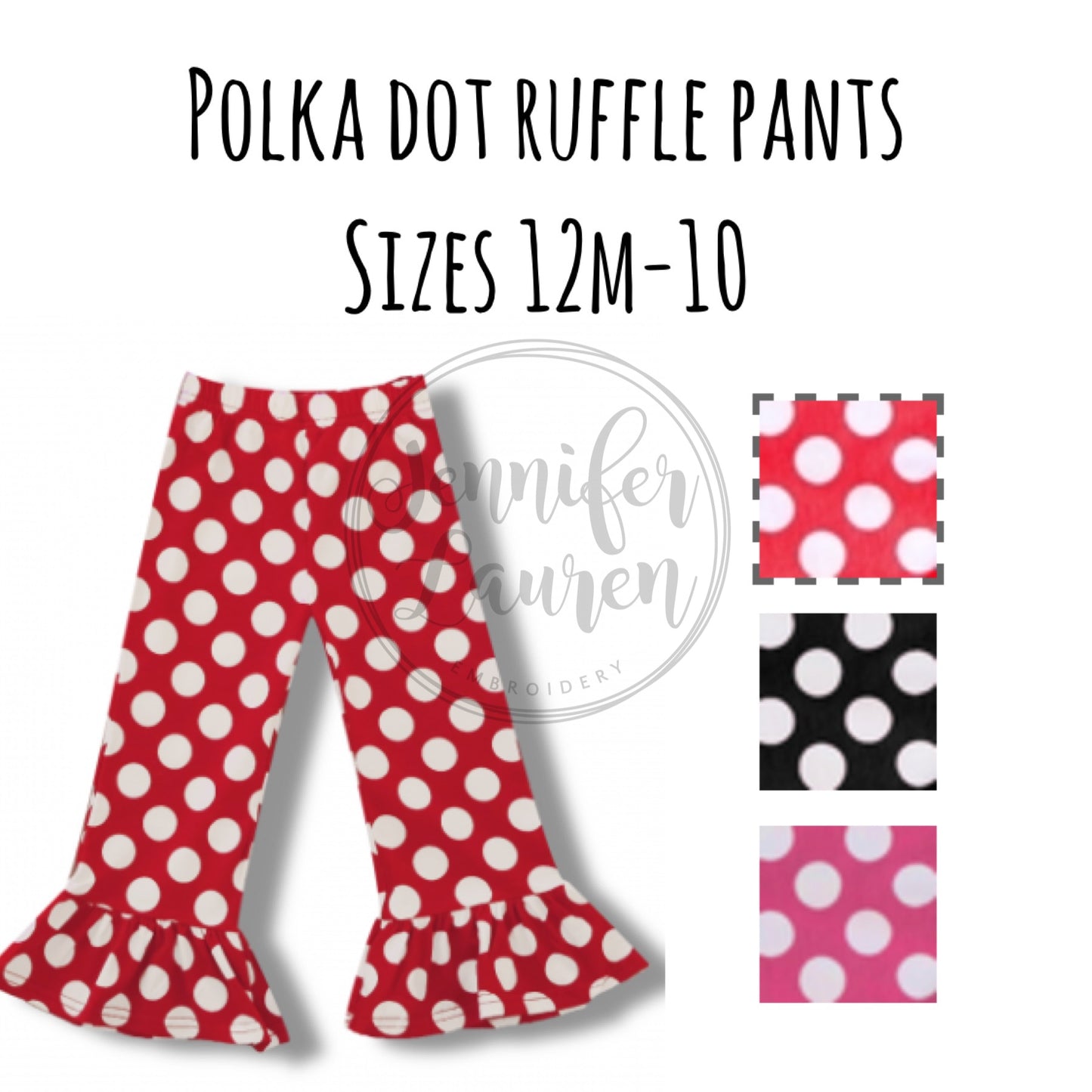 Polka dot ruffle pants