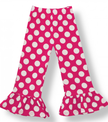 Polka dot ruffle pants