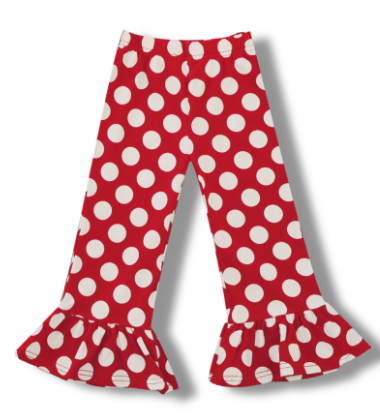 Polka dot ruffle pants