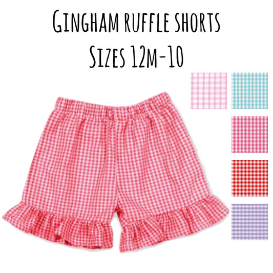 Gingham ruffle shorts