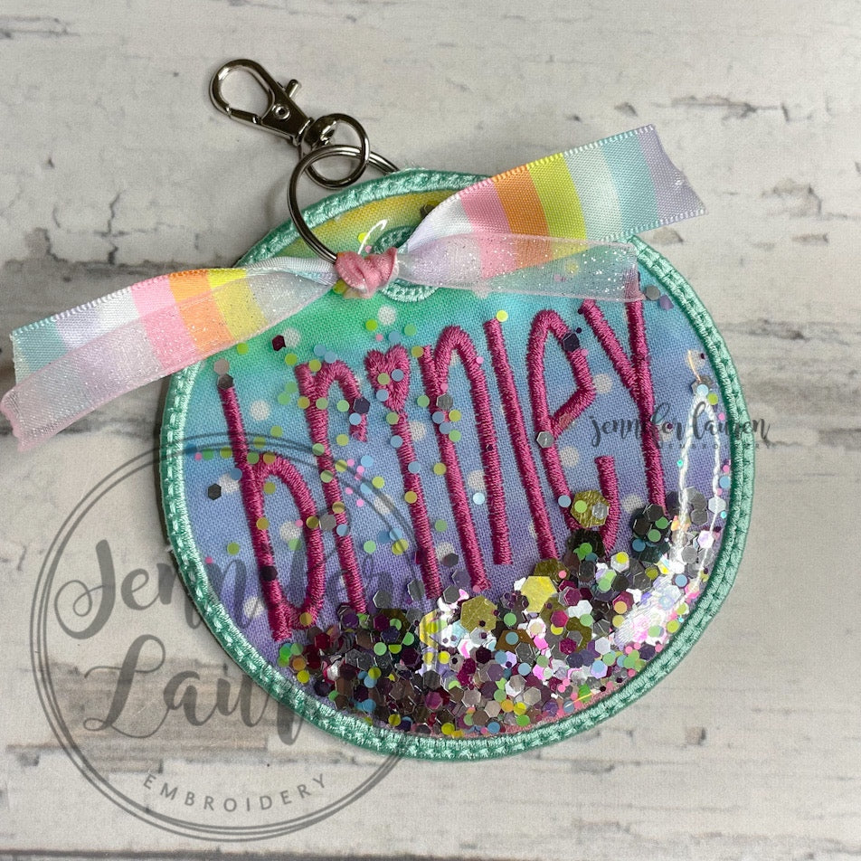 Glitter fabric name tag - custom