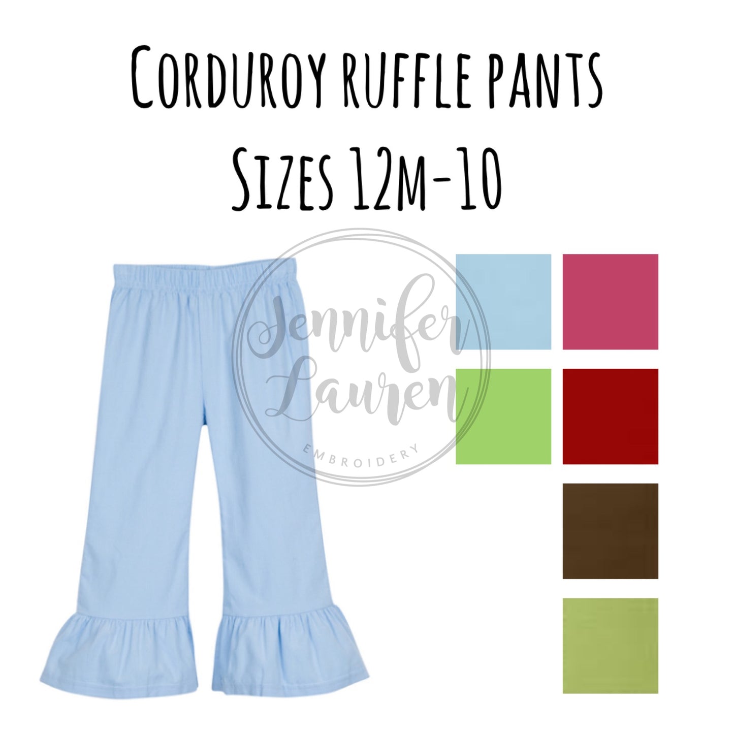 Corduroy ruffle pants