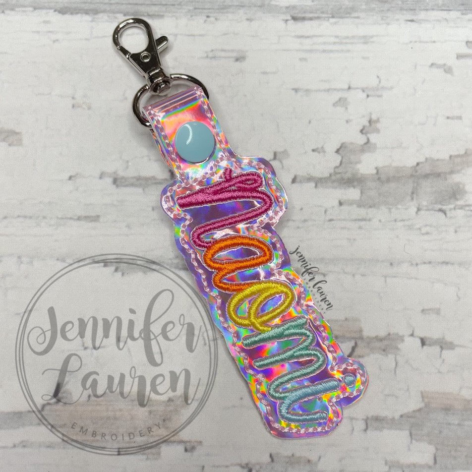 Outlined rainbow name tag - custom