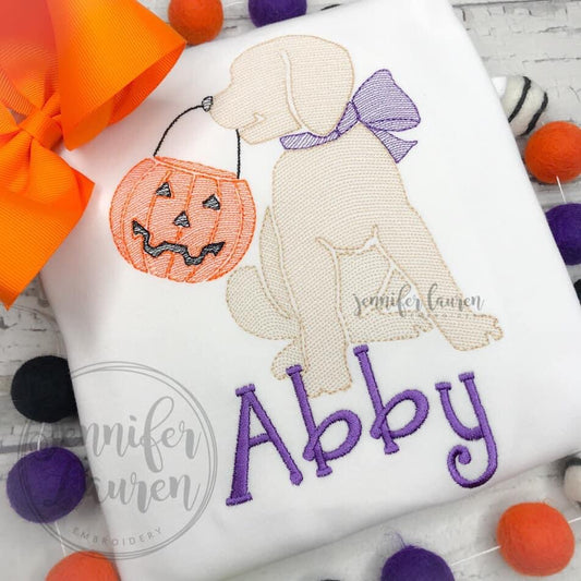 Trick or treat dog bow shirt